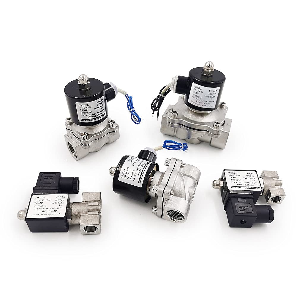Válvula solenoide, válvula solenoide eléctrica de acero inoxidable DN15 de 1/2"Válvula neumática AC24V