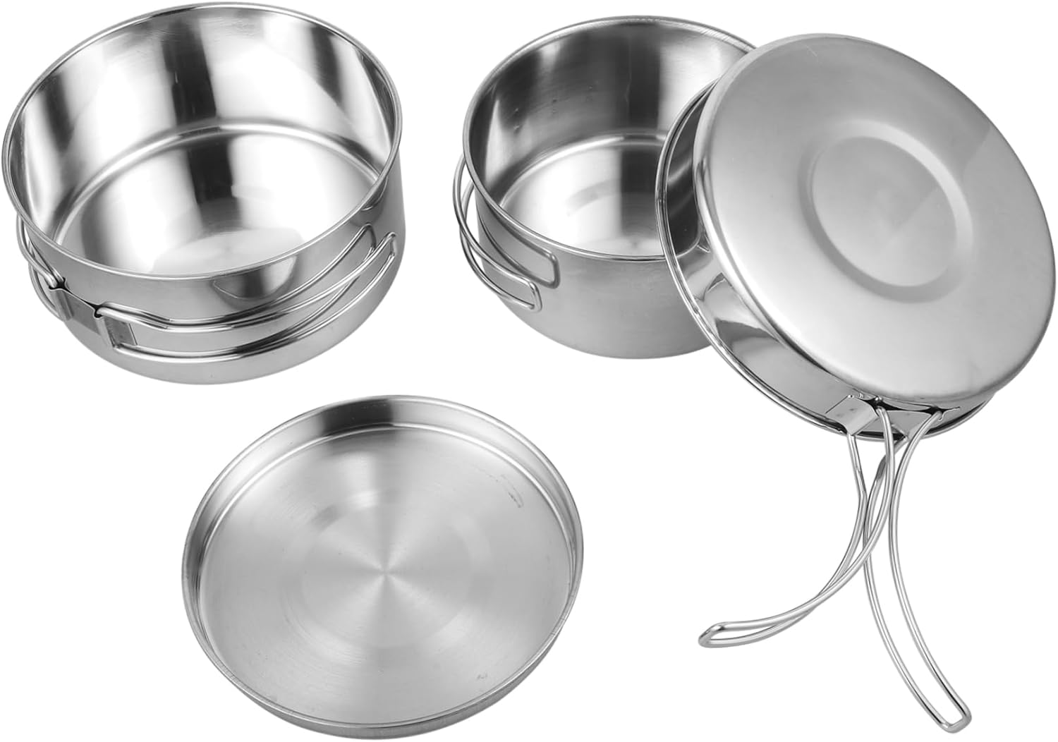 YARNOW Outdoor Camping Pot Deep Frying Pan Camping Cookware Serving Utensils Cutlery Camping Kettle Gears