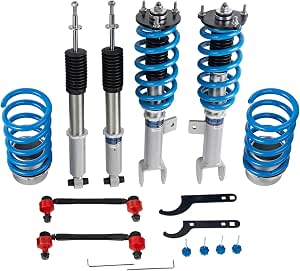 FAPO PS+ Coilovers for Tesla Model 3 RWD 2017-2026, 16 Level Damping Mono-Tube Adjustable Height Lowering Suspension Strut Kits (Blue)