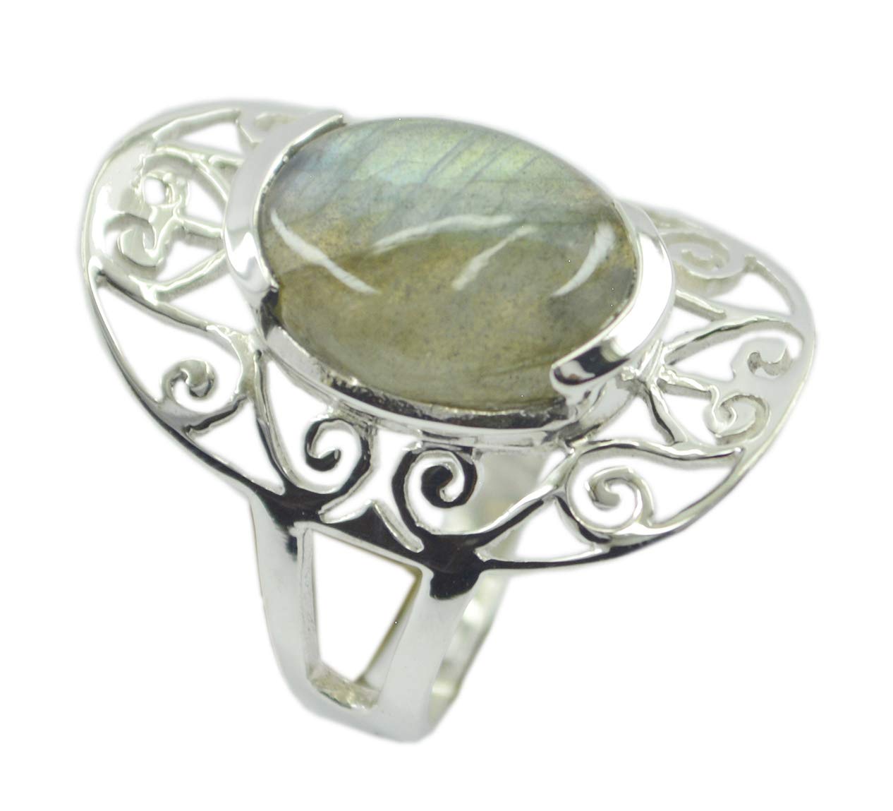 Bague Labradorite multi pierre en argent massif, le cadeau d'anniversaire idéal