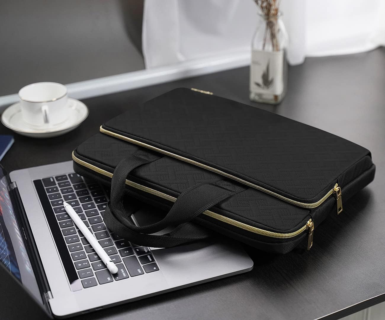KIZUNA Laptop Sleeve Case 17 Inch Computer Carrying Handbag for LG gram 17/17.3" MSI 17/Dell G7/17 IdeaPad 3i Gen7/17.3" HP ProBook 470/17.3" Legion 5 / 5i,Black - Image 3