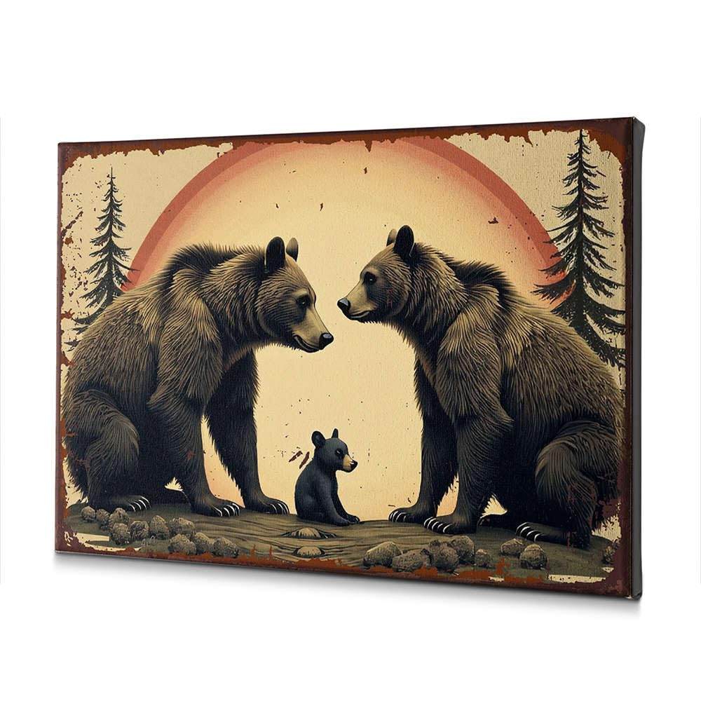 Toile décorative ours pour habiller un mur vide 40x60 cm