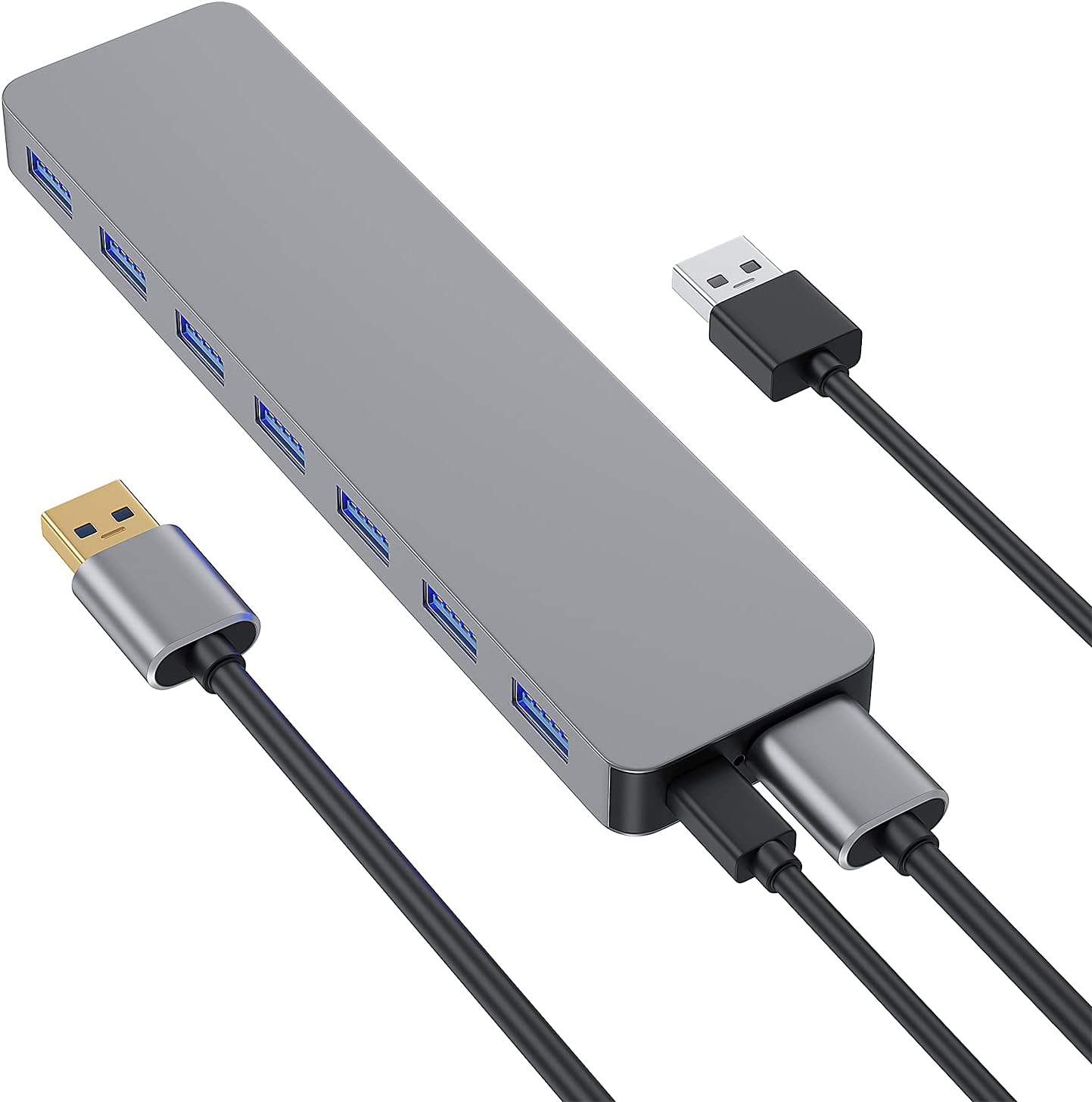 GIKERSY 7-Port USB 3.0 Hub, USB Port Docking Station, Super Speed ​​up to 5Gbps Data Hub for MacBook Air, MacBook Pro, MacBook, iMac, Windows Laptops, PS4, PCs and Other USB Devices (White)