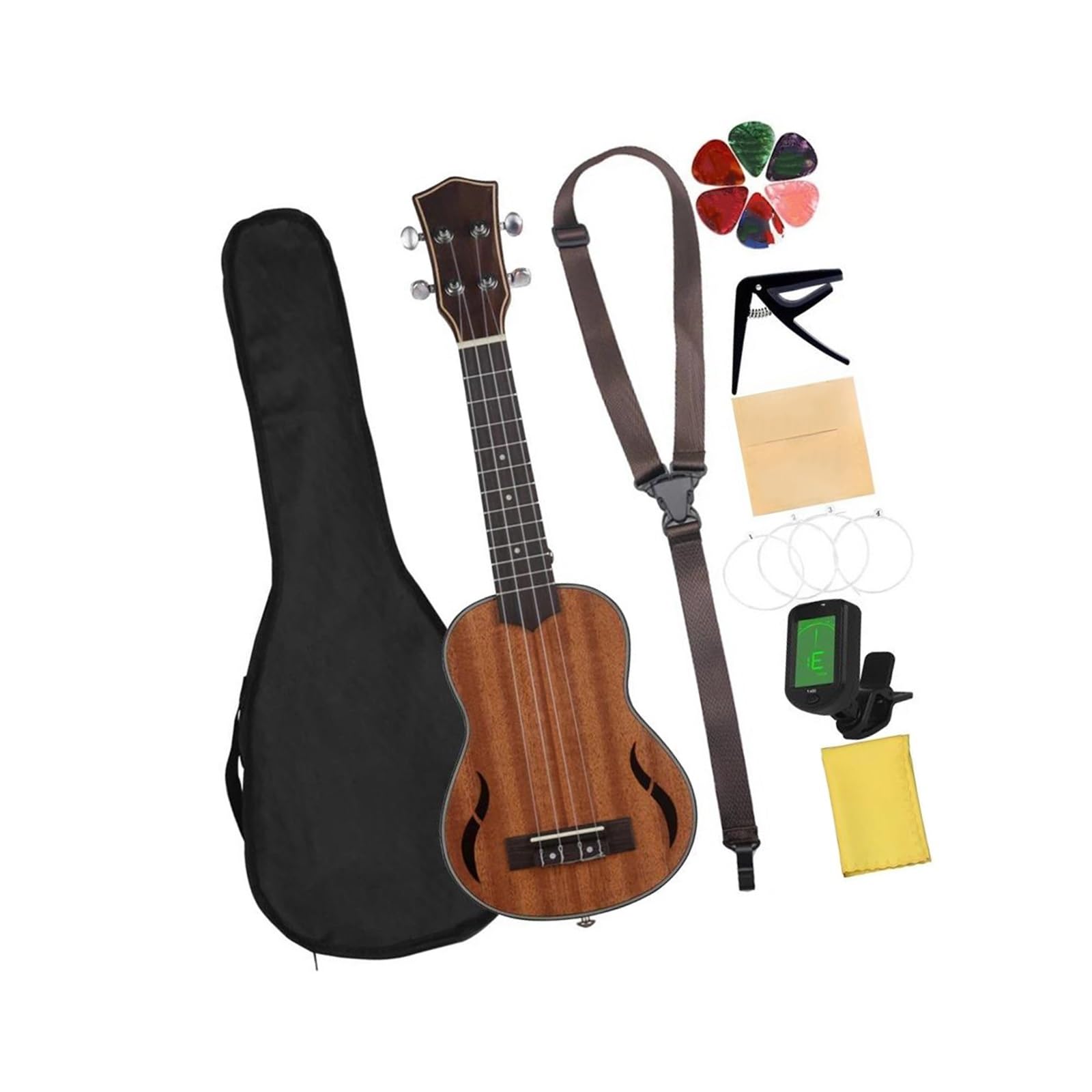 Set Ukulele Da 21 Pollici Strumento Professionale Per Principianti Per Adulti In Legno A 4 Corde Ukulele