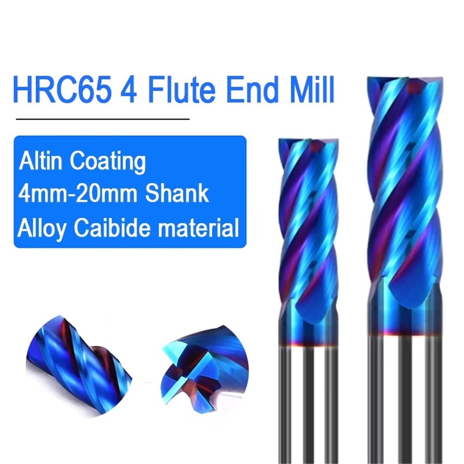 Fresa de extremo carburo aleación HRC65 4, 6, 8, 10, 12, 14, 16, 18 y 20 mm, cortador fresado acero tungsteno flautas, herramientas mecanizado CNC, broca enrutador cuadrada(16x45x16x100)