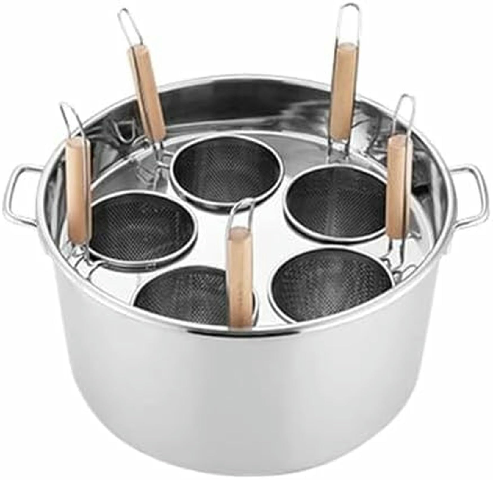 Casserole en acier inoxydable pour pâtes professionnelle avec inserts perforés multi-trous