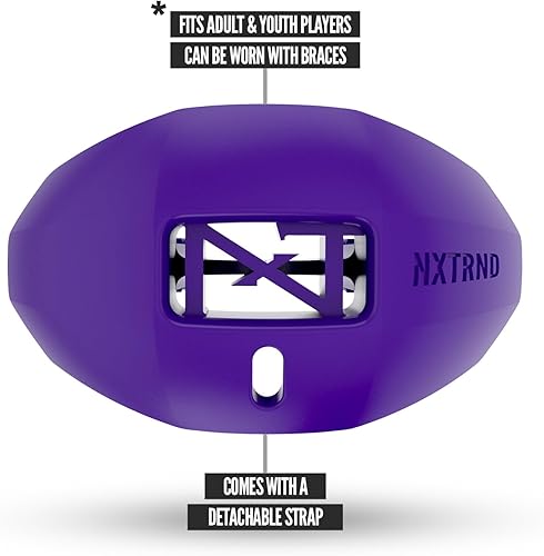 Miniatura 56 de Nxtrnd One - Protector bucal de fútbol, correa incluida, se adapta a adultos y jóvenes (azul claro)