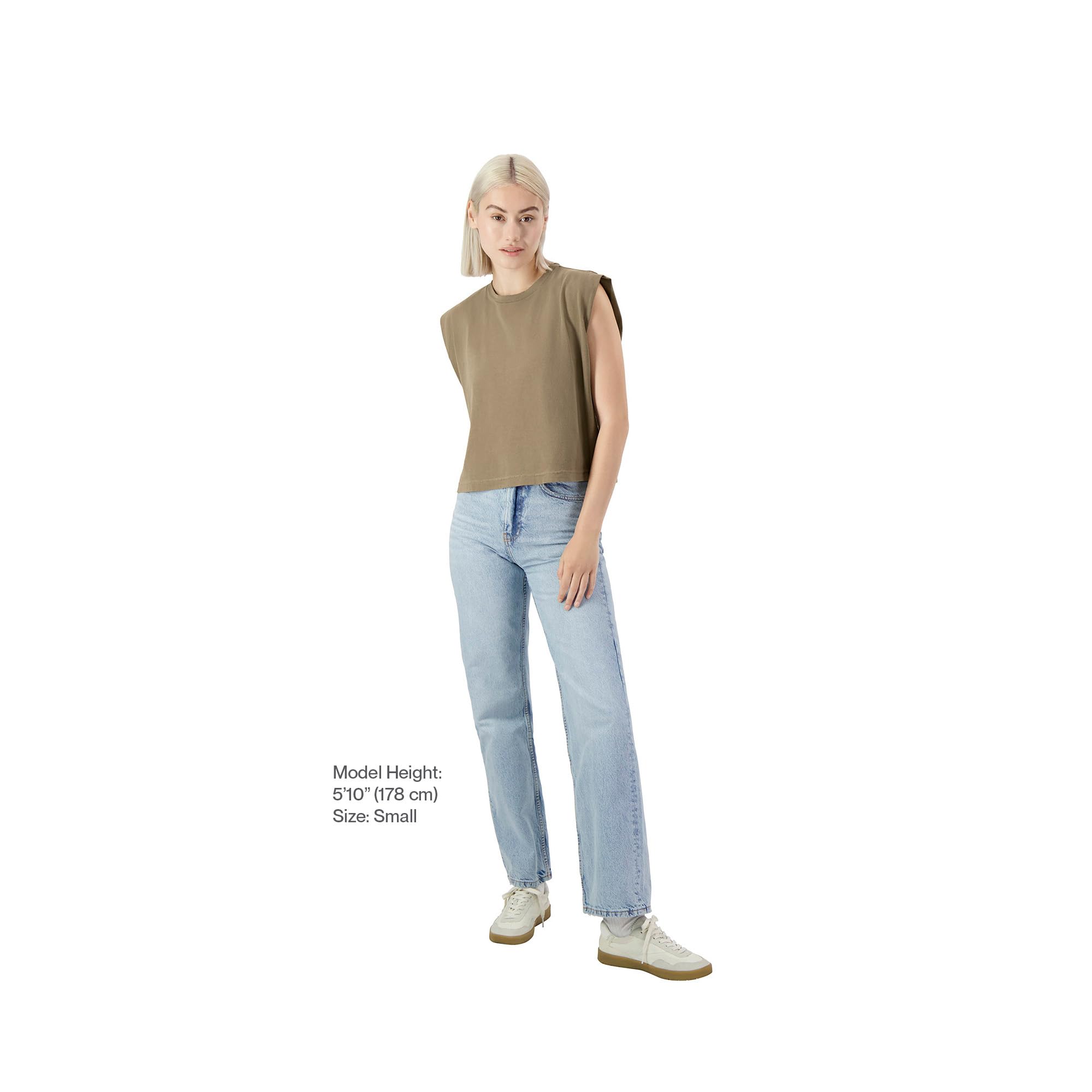 American Apparel Heavyweight Cotton, Boxy, Cropped, and Garment Dyed Muscle T-Shirt, Style G307gd, 2-Pack Casual Mujer (Pack de 2)