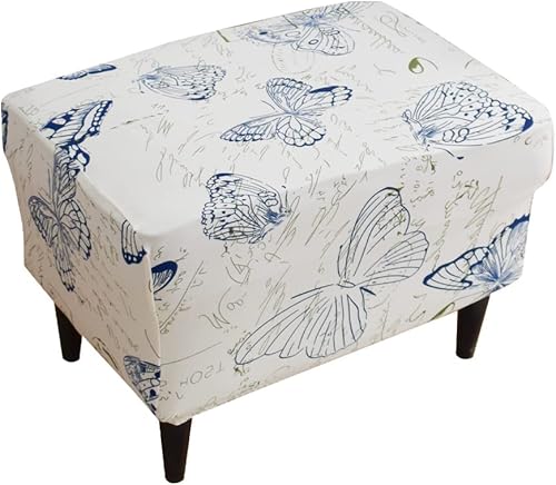 Eco-Ancheng Funda elástica para silla, funda otomana rectangular de almacenamiento, funda otomana para reposapiés, fundas otomanas para taburete de