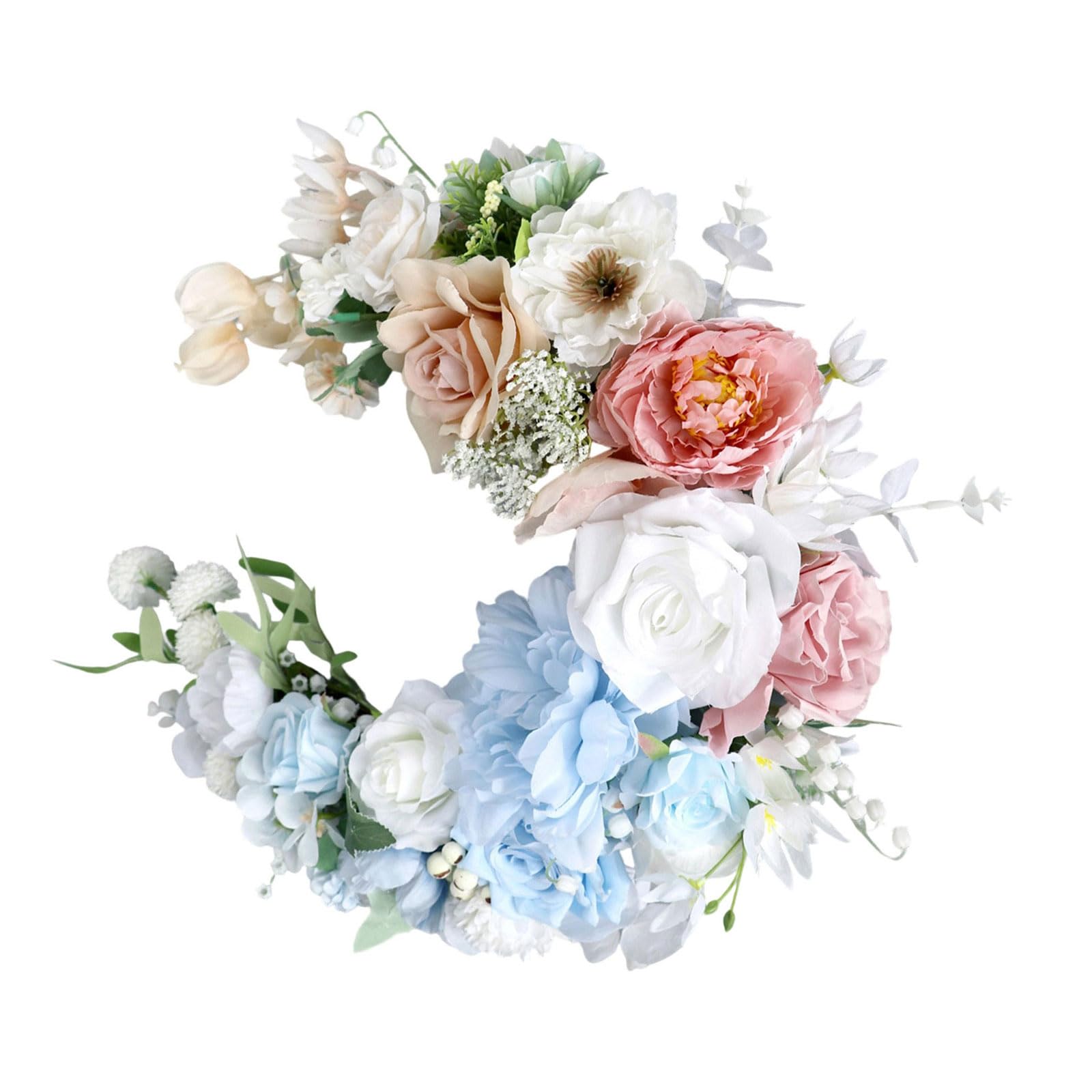 Msioytog B Shape Wreath Artificial Flower Wall Art For Seasonal Celebration Indoor Eautifying Home Decoration Floral Garland