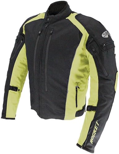 Joe Rocket Turbulent - Chaquetas de moto para hombre, Negro, Hi-viz