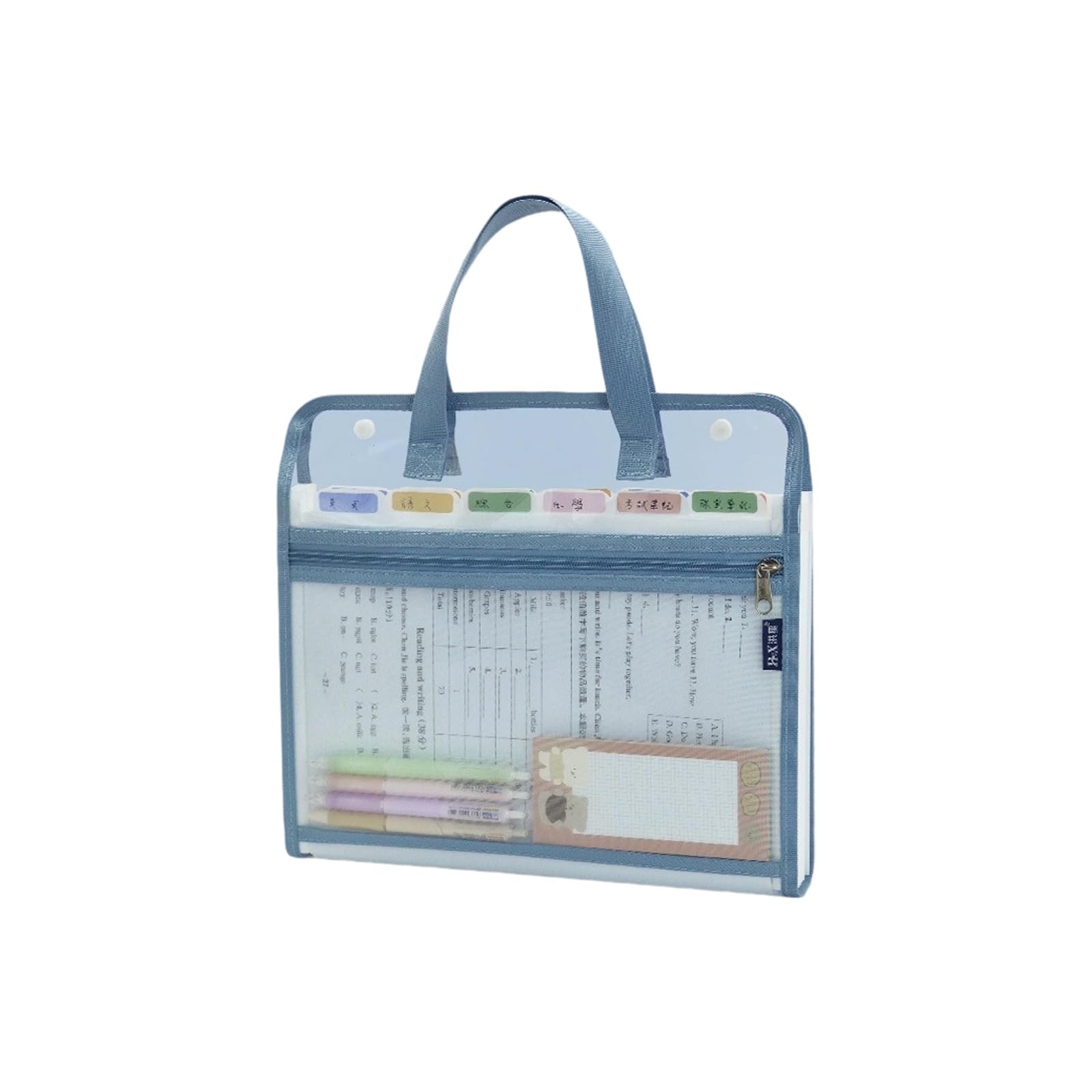 Jazuaiao 13 Pocket Expandable Sorting Folder PVC File Organiser Water Resistant Document Bag for School