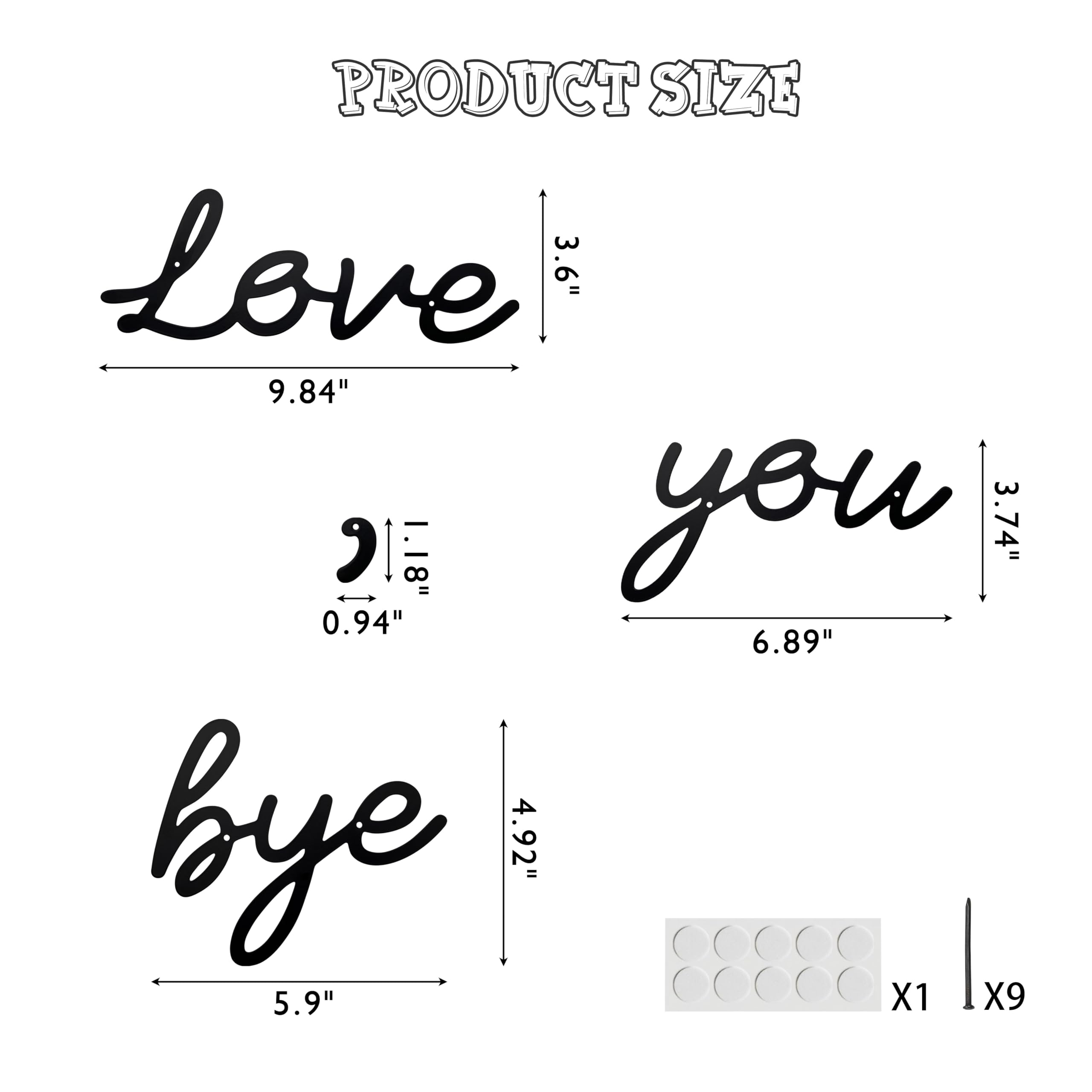 Cartelli In Legno Love You Bye - Decorazione Unica Per Ingresso E Corridoio