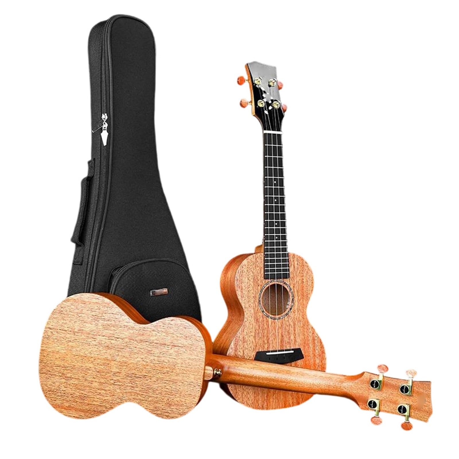 Ukulele Instrumenty Muzyczne Ukulele 23/26 Cala Z Litego Mahoniu Futerałem Paskiem Do Strojenia Strunami Kostką Typu Kapoo I Sand Shakerem(23 inch)