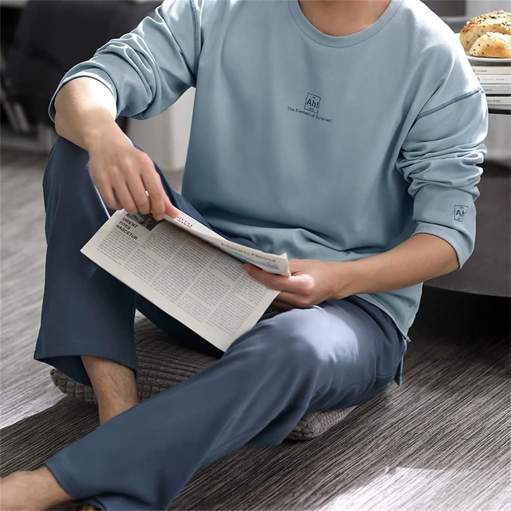 Pajamas Men's Spring and Autumn Models Cotton Long-Sleeved Loungewear and Thin SUITS