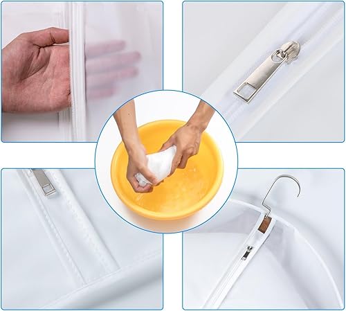 Miniatura 9 de Bolsas de ropa para colgar ropa, cubiertas de plástico transparente para almacenamiento de armario con bolas de cedro, 24 x 40 pulgadas, paquete de 6