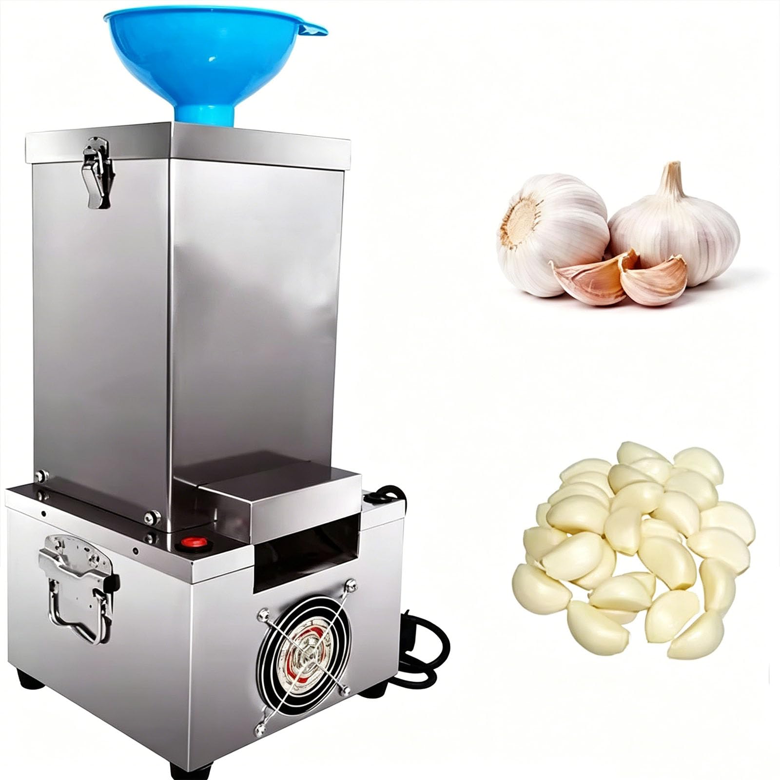 Knoblauchschälmaschine, Edelstahl Automatischer Separator mit großem Einlass, 27 kg/h Produktion, ideal für Küche und Restaurant, effizientes und sauberes Schälen
