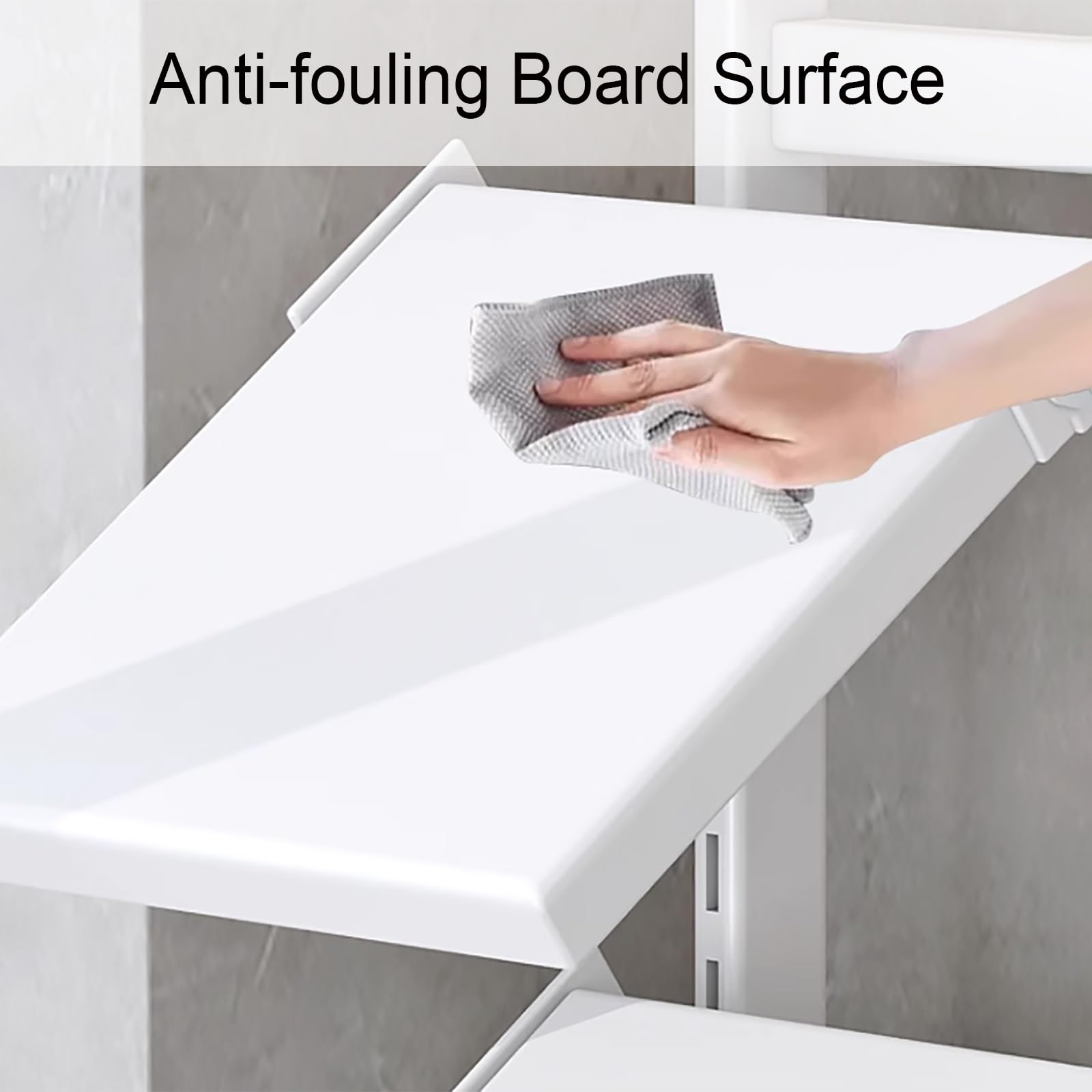 Verstellbare Küchenablagen, robuste Utensilienablage mit Deckelhalter für Arbeitsplatten, Böden, unter Spülbecken und in Nischen (Grau, 42 cm)