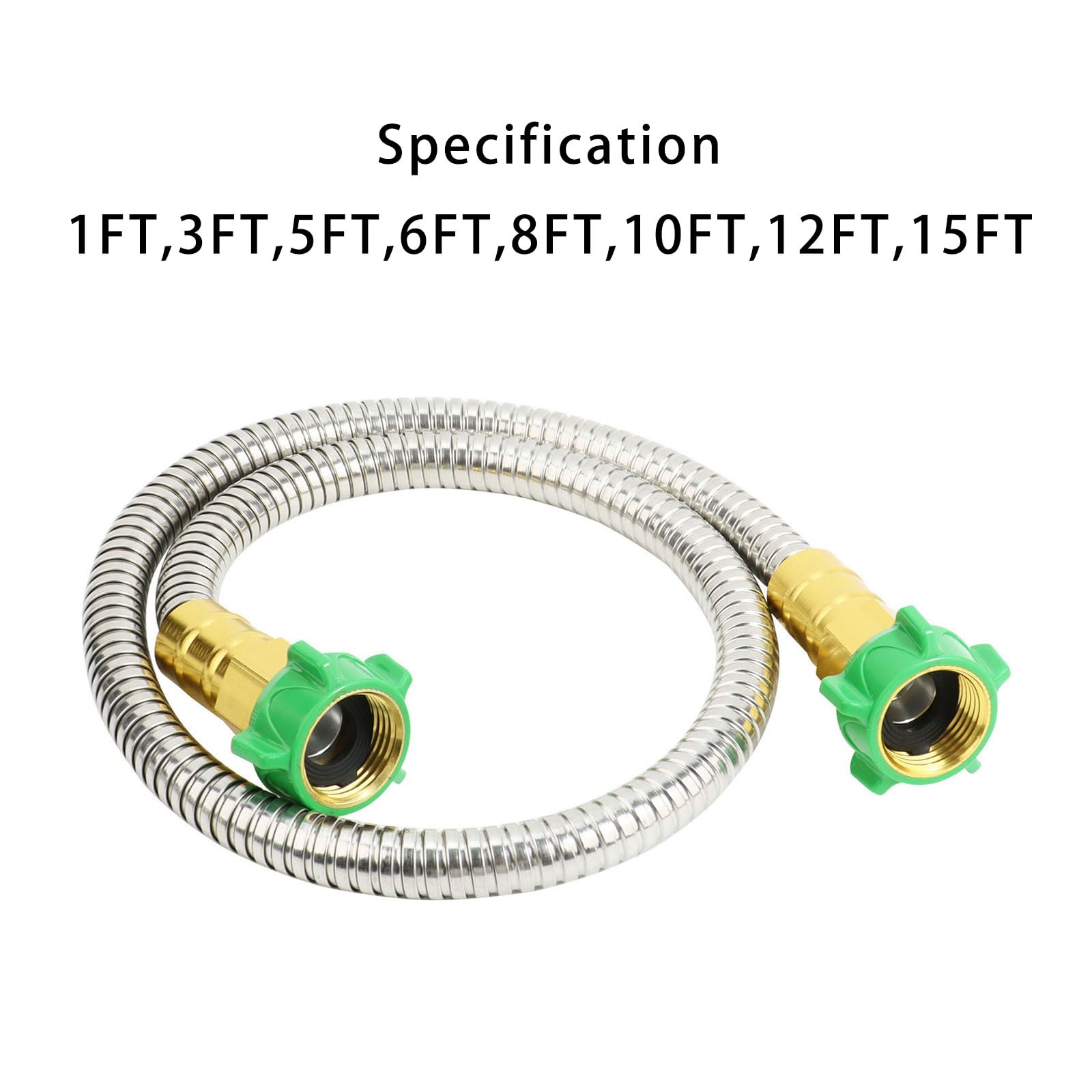 Flexibler Schlauchanschluss aus 304-Stahl, erosionsbeständig, sicherer Hochdruck Anschluss, Upgrades für Waschmaschinen, erosionsbeständiger Edelstahl Schlauchadapter