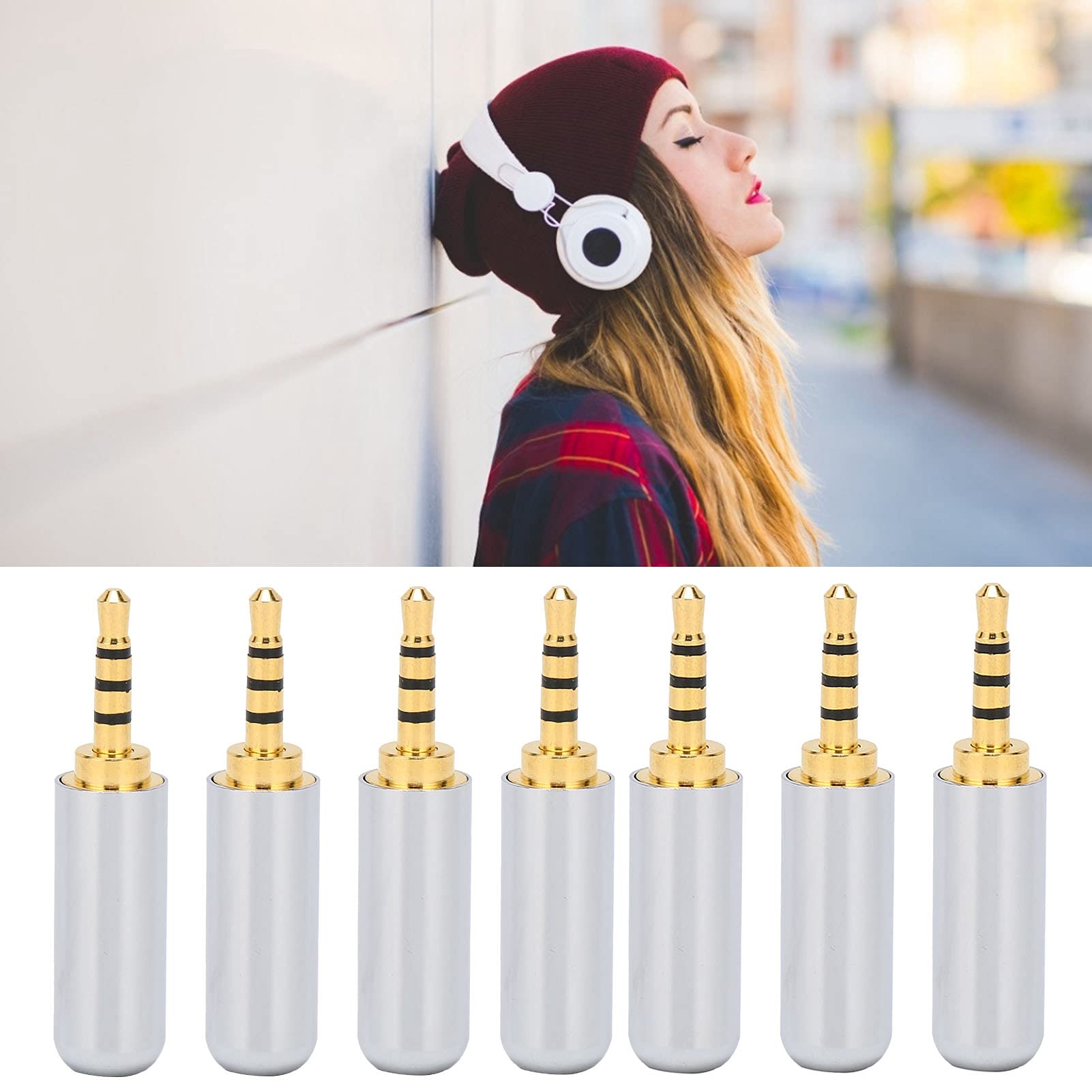 Connecteur Audio stéréo pour Casque 2,5 mm, connecteur de Rechange pour Produits numériques, 80 connecteurs Jack en métal avec Design Fin pour lecteurs MP3, Smartphones,