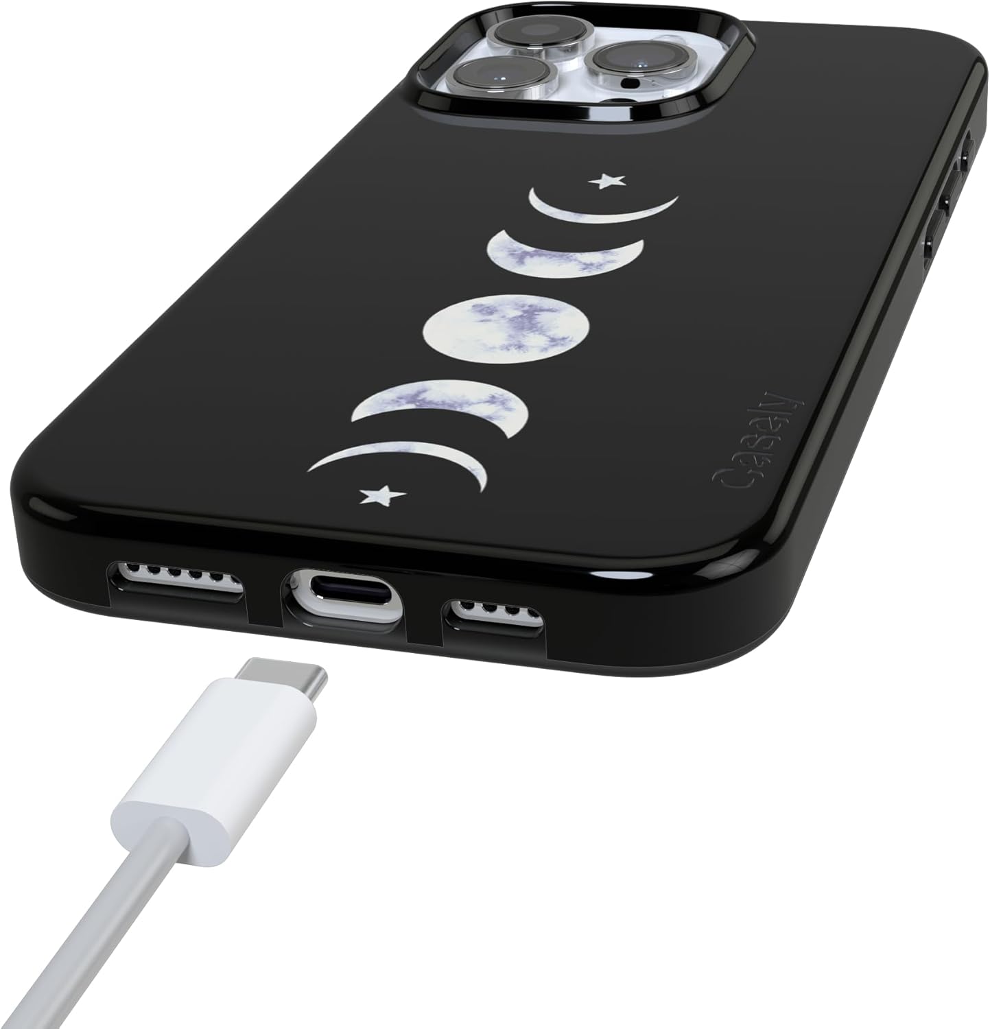 Casely iPhone 16 Pro Case | It's Just a Phase | Marble Moon | Compatible with MagSafe | Classic Ultra Slim Design
