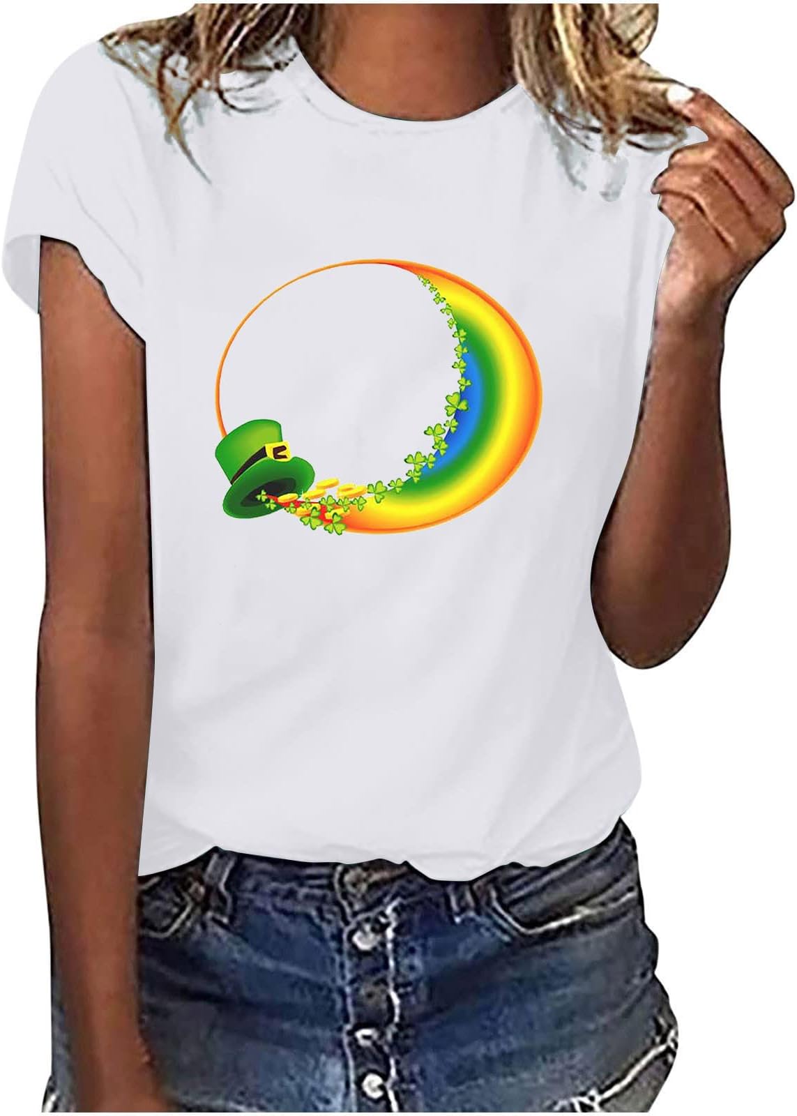 FunAloeTshirts Women UK Sweatshirt Womens Women's Saint Patrick's Day T-Shirts Gym T Shirt Women Tops Blouses for Women Gym Top Women Womens Sports Top Oversized Jumper OTA