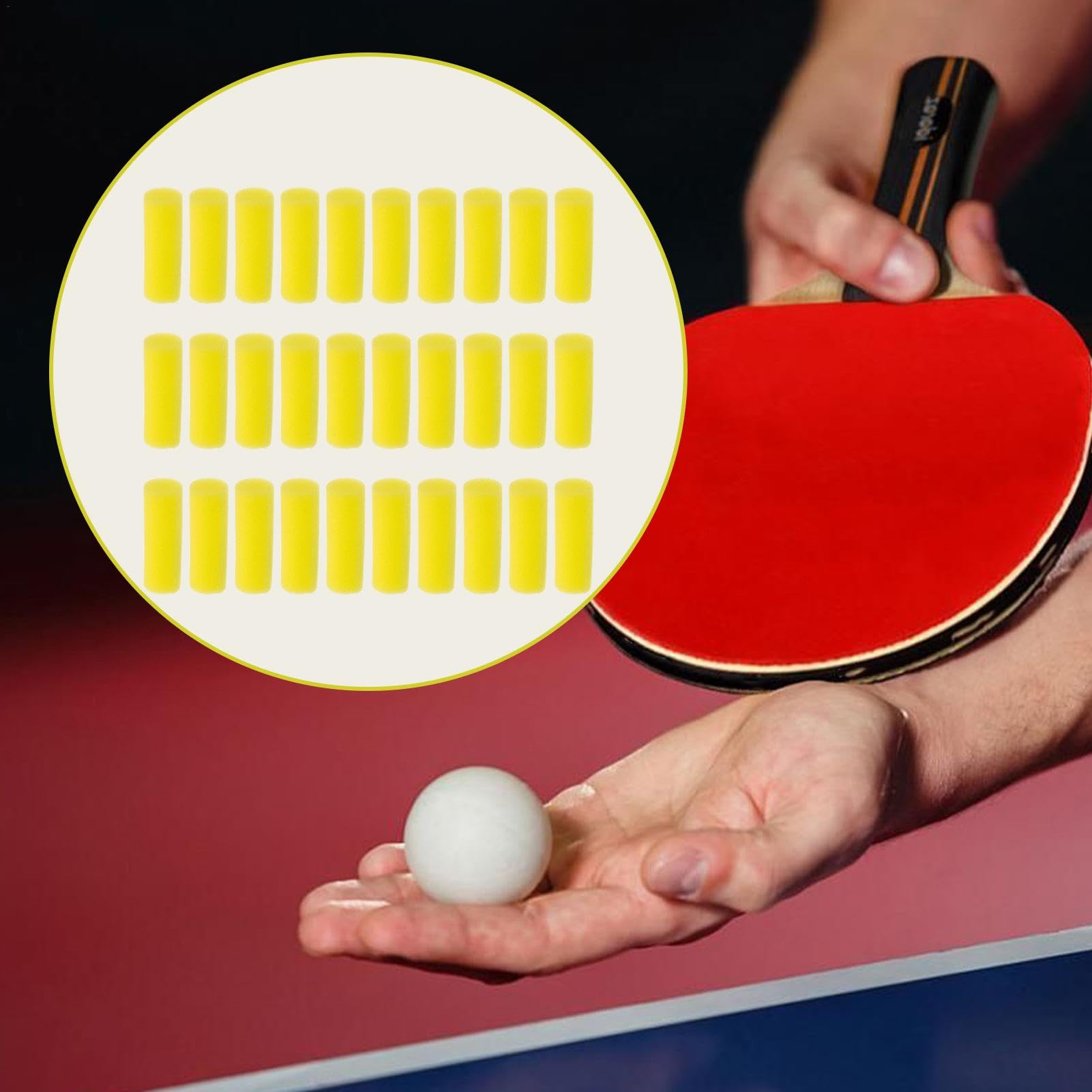 30 Cepillos De Esponja Cilíndricos Para Raquetas De Ping Pong - Limpia Goma Y Esponja, Mantenimiento Rápido Para Torneos Y Entrenamiento