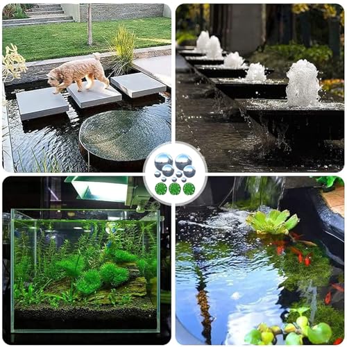 Newtic 9 Stück Edelstahl Gartenkugel, Klein Garten Teiche Deko Set, Silberne Schwimmkugeln für Teich Miniteich Edelstahl Spiegelkugel Haus Und Garten Verzierungs Dekoration für Minite