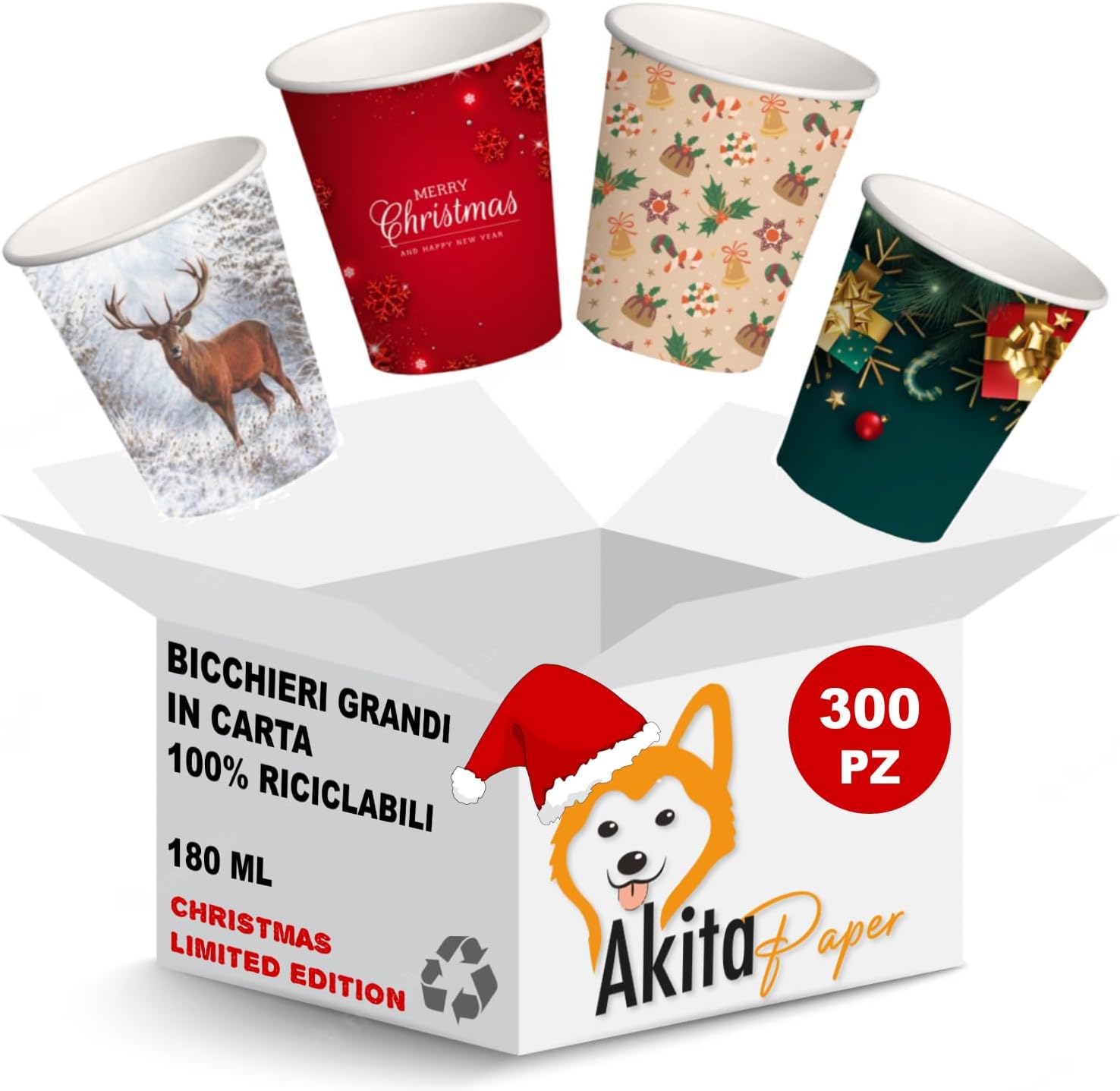 Bicchiere d'acqua Natalizio 480ml Bicchiere a doppia parete in plastica Glitter Pupazzo di neve Albero di Natale Babbo Natale Bicchiere di Natale con coperchio e cannuccia per bere Natale Regali (C