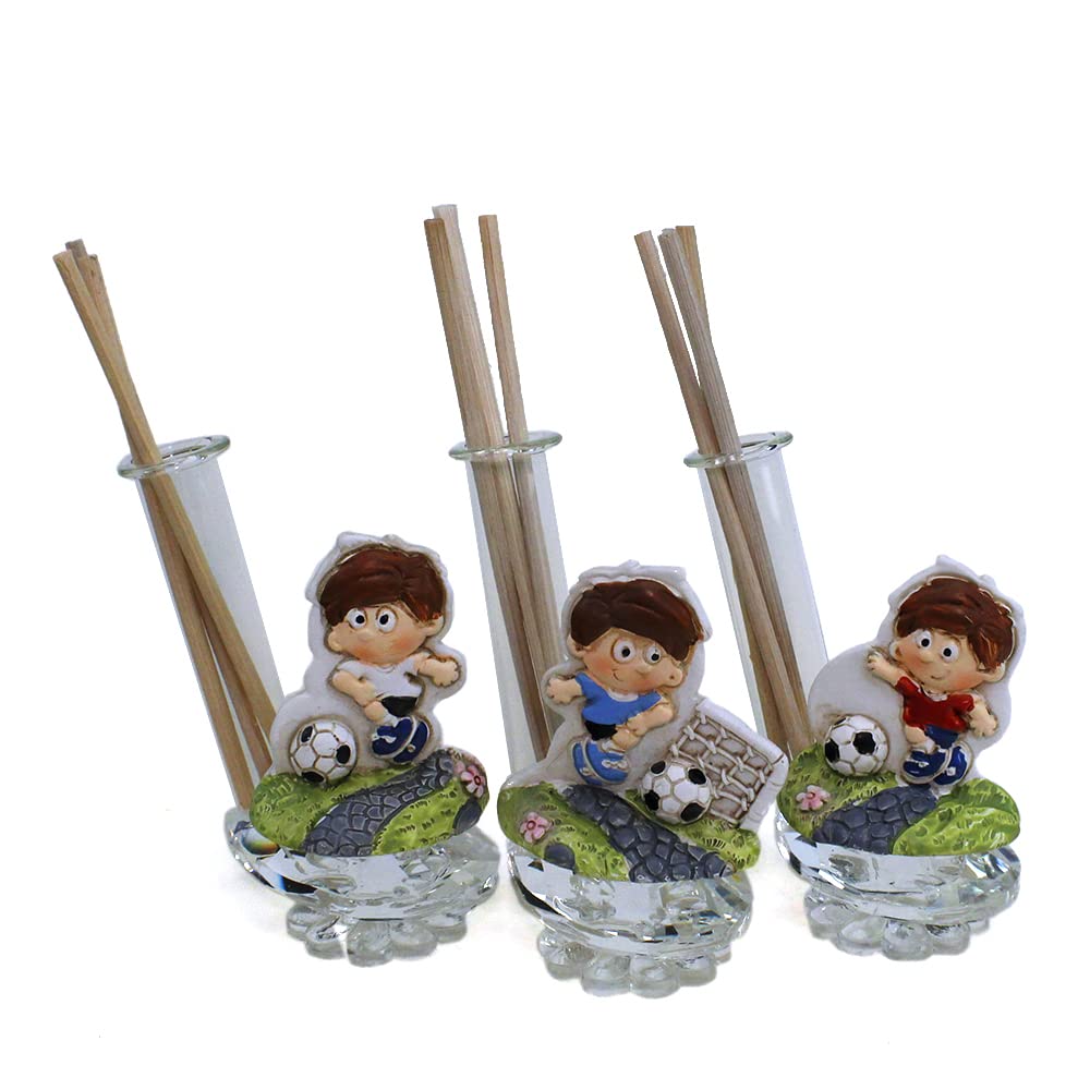 DLM Kit 12 Barattoli In Vetro Portaconfetti Bomboniera – Calcio Football Con Calciatore – Nascita Bimbo O Battesimo - 3