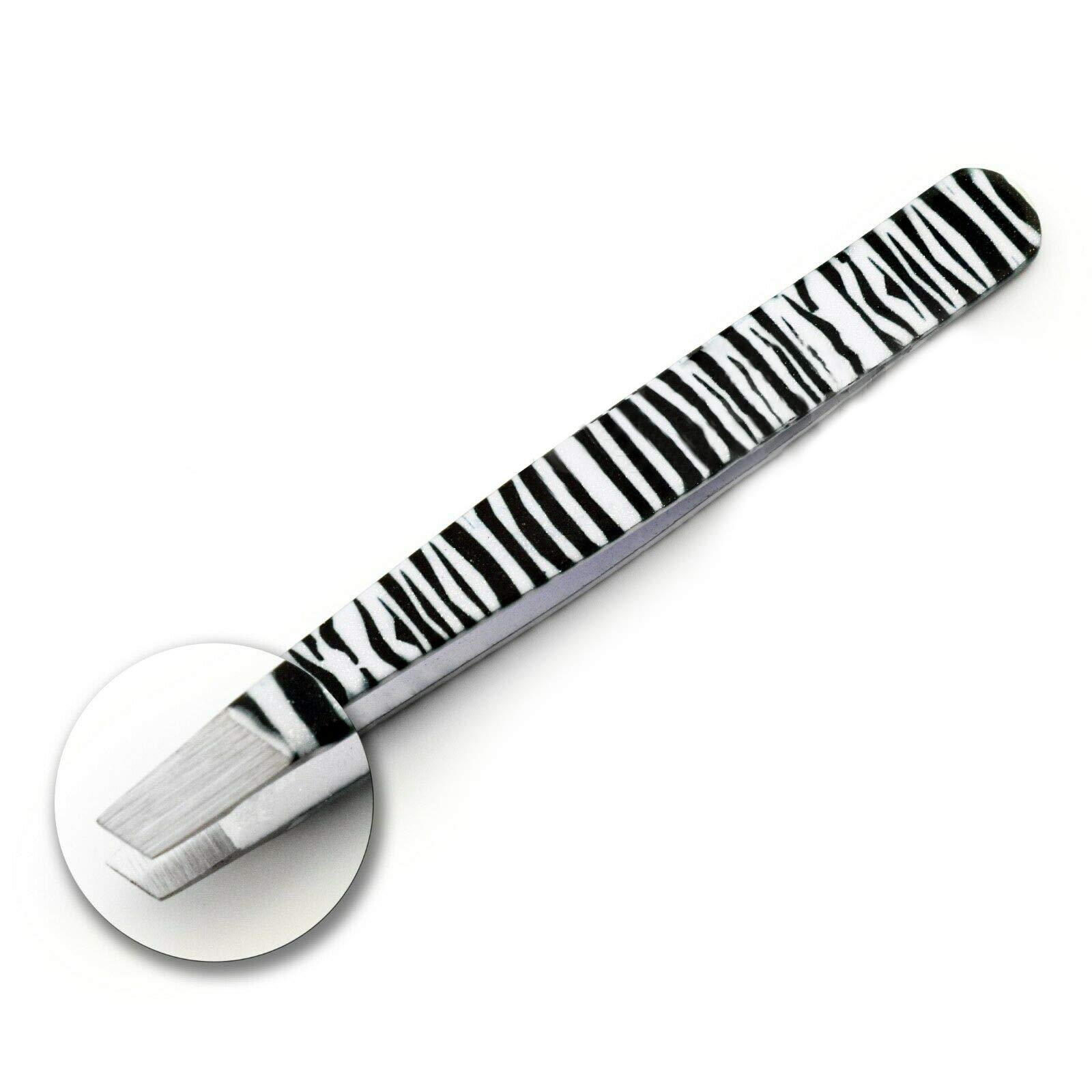 Surgical Grade Stainless Steel-Slant Tip for Expert Eyebrow Shaping and Facial Hair Removal Tweezers (Black & white) Best Gift