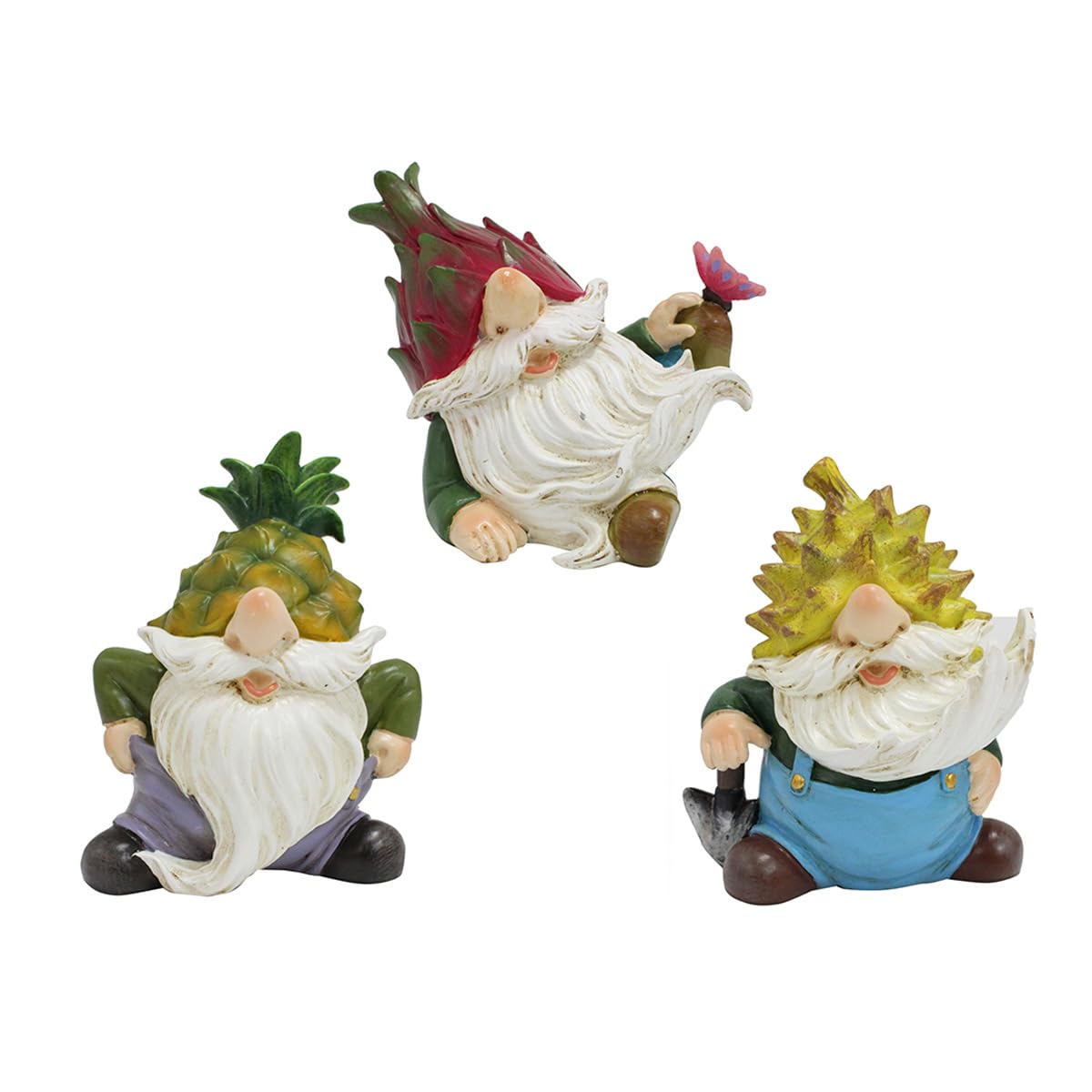 Fruit Gnome Garden Statue, Weatherproof Ornament for Yard Patio Balcony, Funny Outdoor Decor for Flower Bed