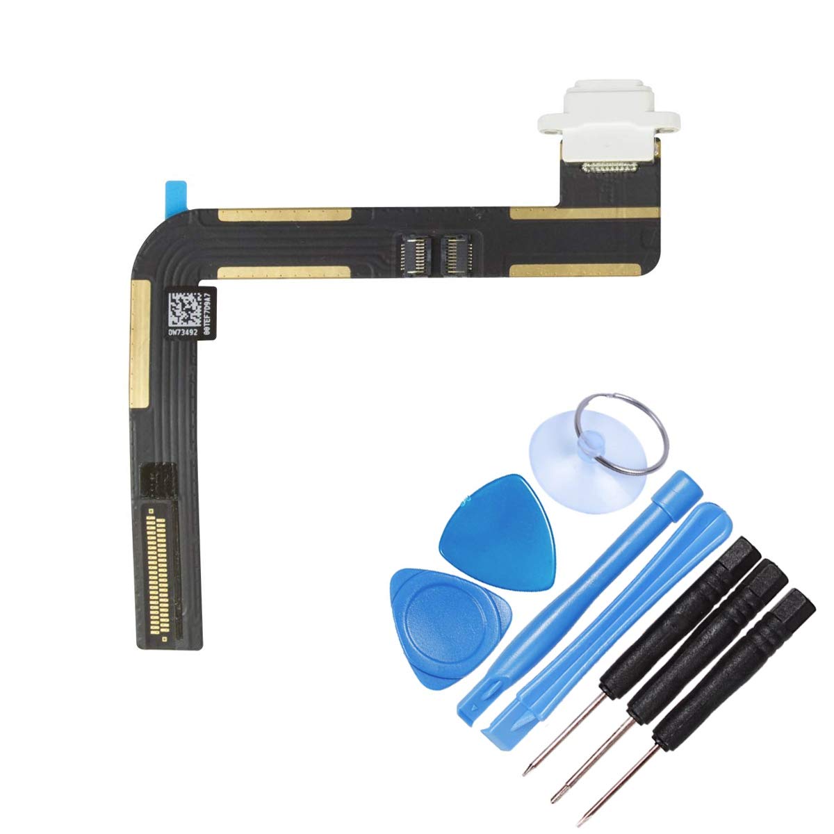 THE TECH DOCTORReplacement USB Charging Port Flex for iPad Air - Complete with Tools - Professional Repair Kit (White)