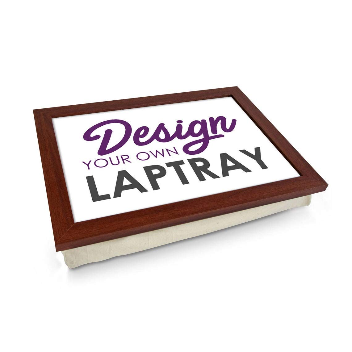 Design Your Own Lap Tray. Handmade Wooden Frame, Beanbag Cushioned Bottom | Computers, Laptops, Meals, Food (Brown Frame)