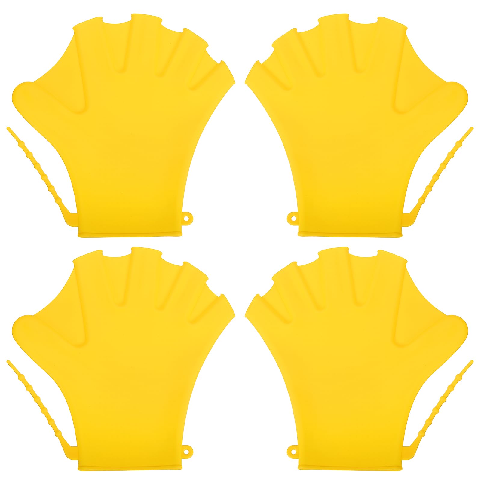 PATIKIL 8 Inch Swim Gloves, 2 Set Silicone Swimming Gloves for Men Women Adults Water Resistance Training Diving Snorkeling, Yellow