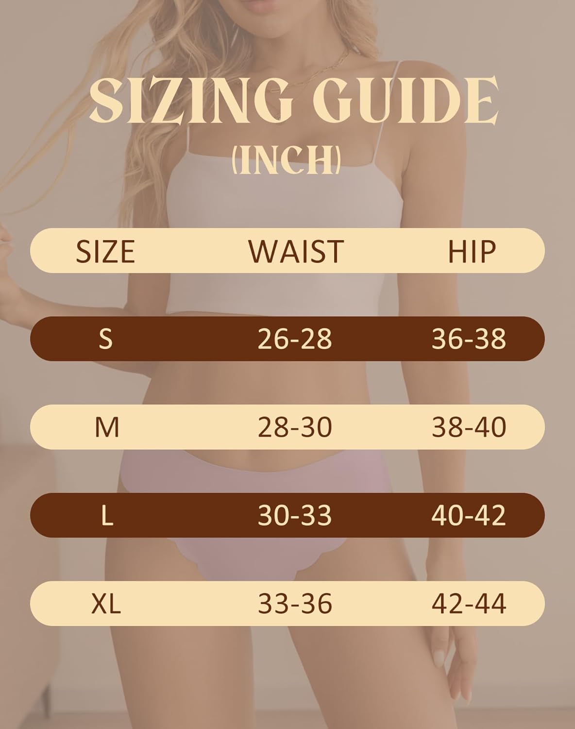 Seamless Thongs for Women Mid Waist Thong No Show Underwear Breathable Stretch Wave Edge Panties 6 Pack - Image 6