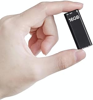 Digital Mini Voice Recorders -Small Hidden Spy Super Long Storage Capacity 16 GB | Date &amp; Time Stamp | Easy to Use | Cryst