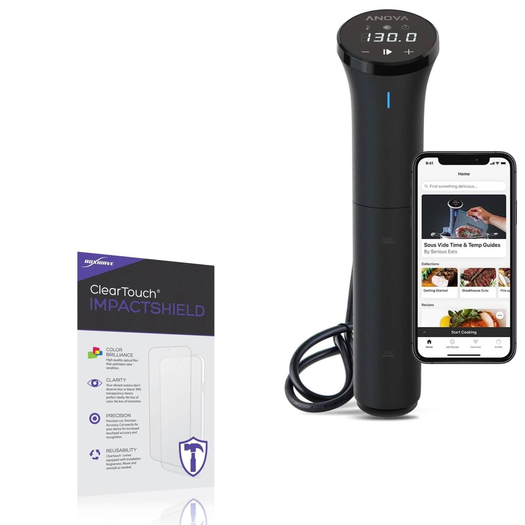 BoxWave Screen Protector Compatible with Anova Culinary Sous Vide Precision Cooker Nano 2.0 - ClearTouch ImpactShield (2-Pack), Impenetrable Screen Protector Flexible Film