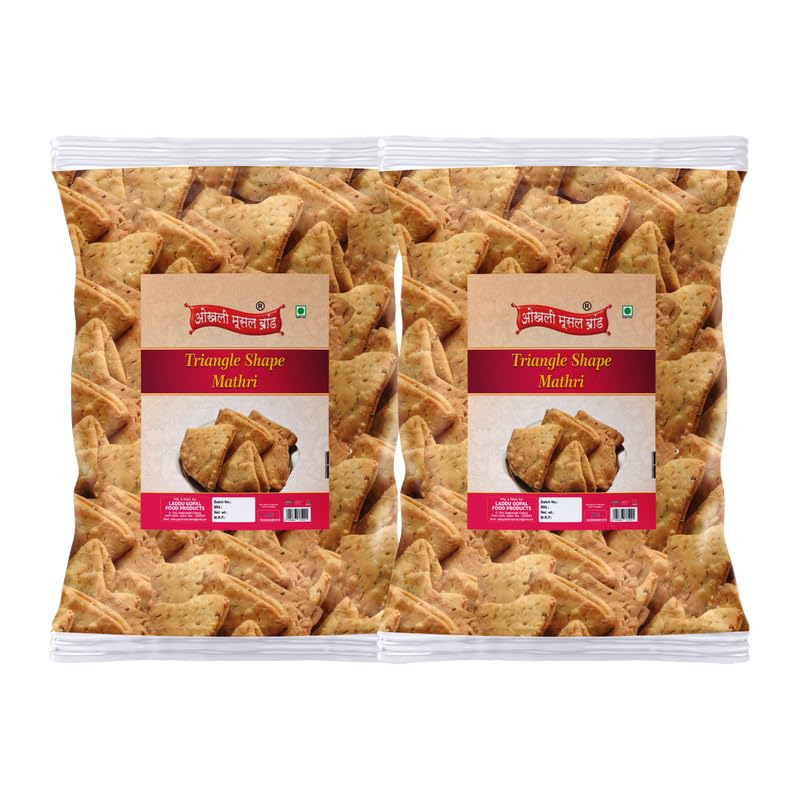 Image of OKHLI MUSAL BRAND Chaat Papdi Bhel Puri | Chat Puri||Chat Papdi||Dahi Bhalla|Dahi Chaat Triangle Trikoni Mathri|Evening Tea Time Snacks Namkeen Crispy Ready to Eat Lachaa Papdi Mathi-420g*2Pack