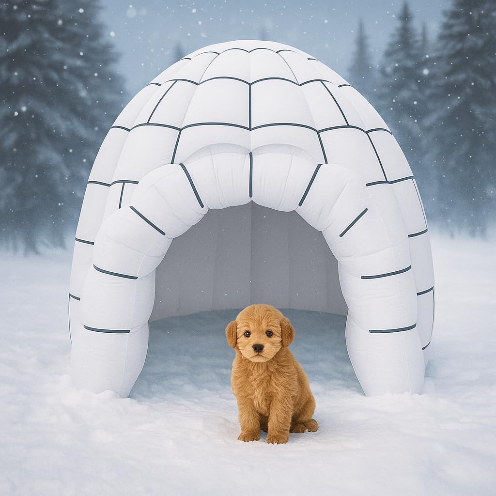 8-Foot Inflatable Color-Changing Igloo with Built-in Disco Lightshow and Durable Weather-Resistant Fabric