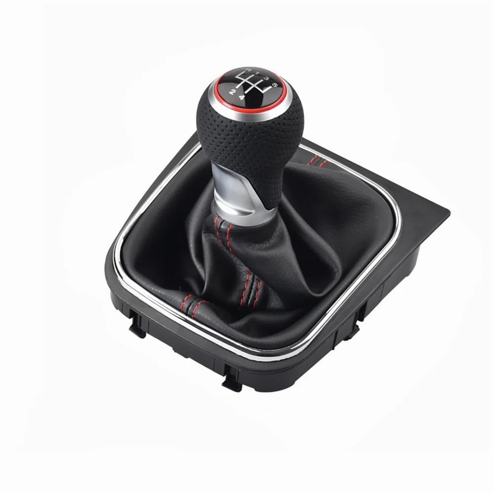 Cavinbdz Red 6 Speed For Ibiza 6J For Seat For Leon Mk1 Manual Gear Shift Knob With Gaiter Boot Cover 5 6 Speed Gear Shift Knob(Red 6 Speed)