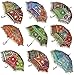 Marusthali indian wedding decor umbrella, wedding umbrella bulk, bohemian handmade design cotton fashion colorful umbrella embroidery boho umbrellas parasol (Assorted Embroidery, 5 Pcs lot)