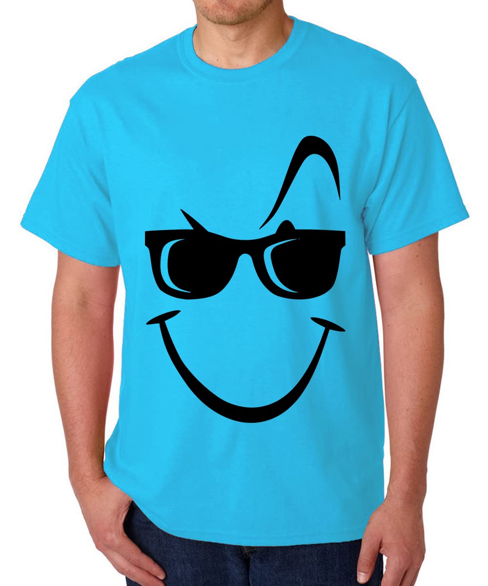 Caseria Men's Cotton Printed T-Shirt -Glare Smile | 100% Cotton | Half Sleeves | Regular Fit | Printed | Round Neck | Graphic T Shirt