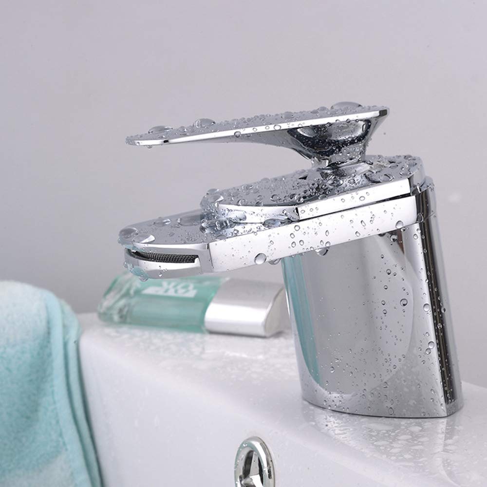 Badezimmer Waschtischarmatur Wasserfall Waschbecken Wasserhahn Einhebel Messing Armaturen Chrom