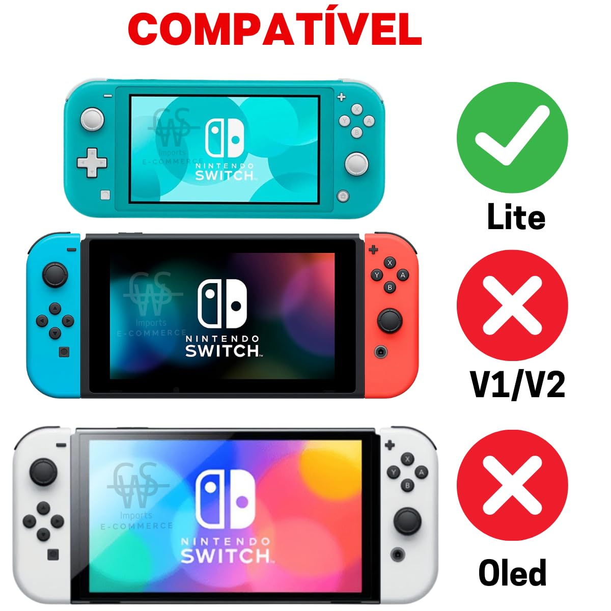 Case Genérico Bolsa Estojo Compatível para Nintendo Switch Lite