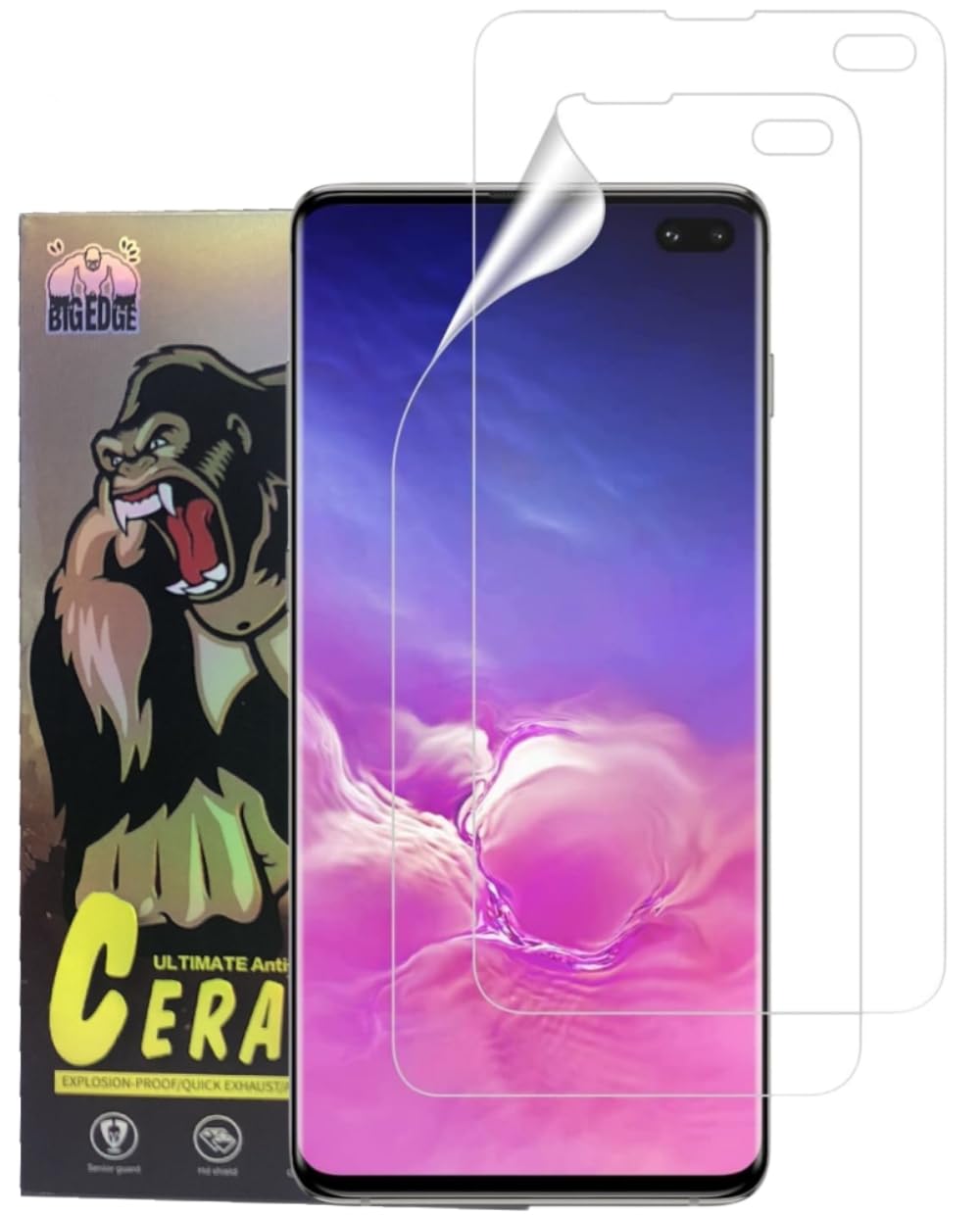 Galaxy S10 Plus フィルム 【アンチグレア】ギャラクシー S10+ 保護フィルム サラサラ タッチ感 独創TPU素材 反射防止 飛散防止 傷修復 ケースと干渉せず 衝撃吸収 撥油性 疎水性 液晶保護フィルム（2 セット）