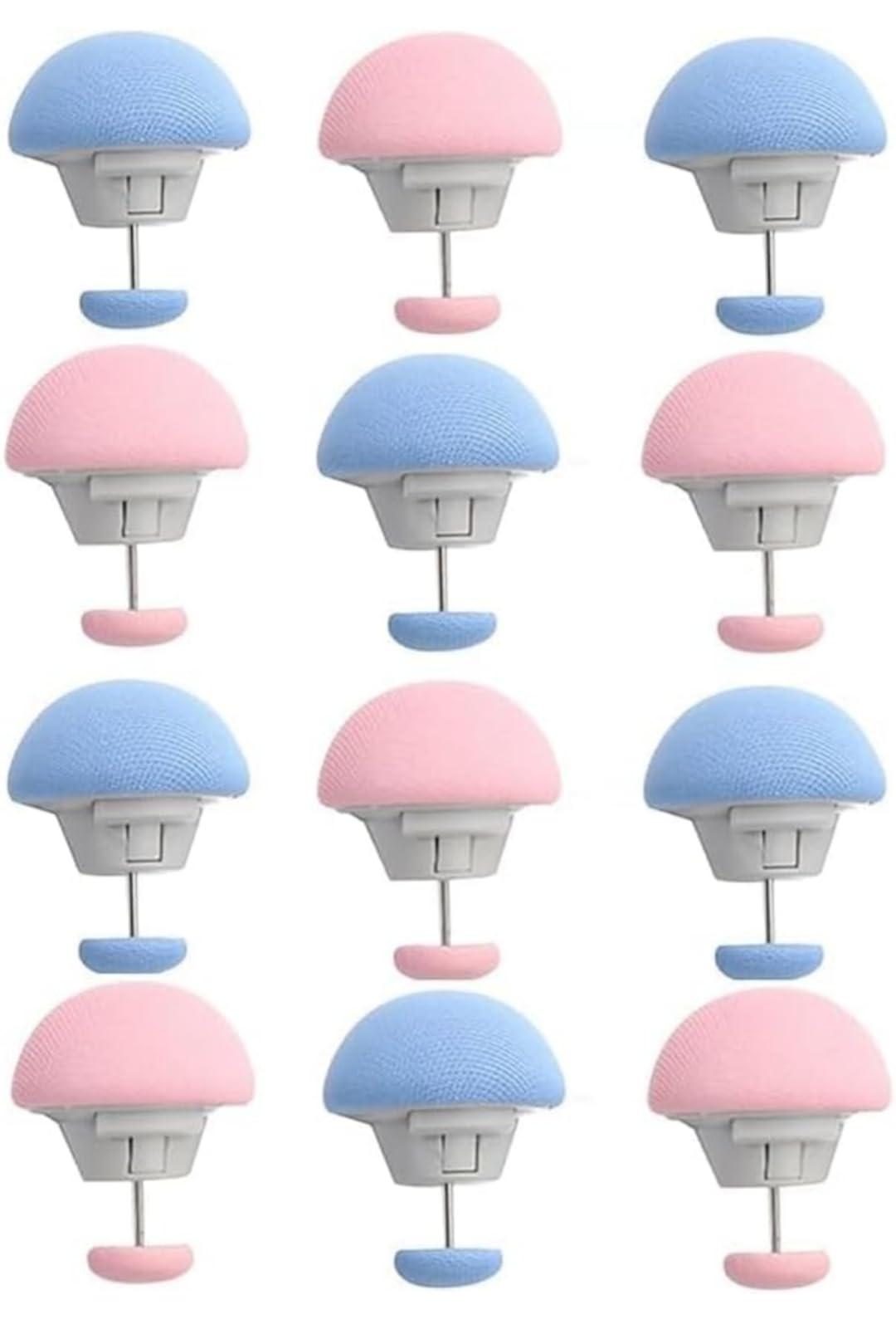 Bed Sheet Clips Mushroom Duvet Cover Pins, Non-Slip Quilt Holder, Anti-Movement Comforter Clamps, Cotton Fabric Top, Steel Needle, Multicolour, Pack of 12-picture-26