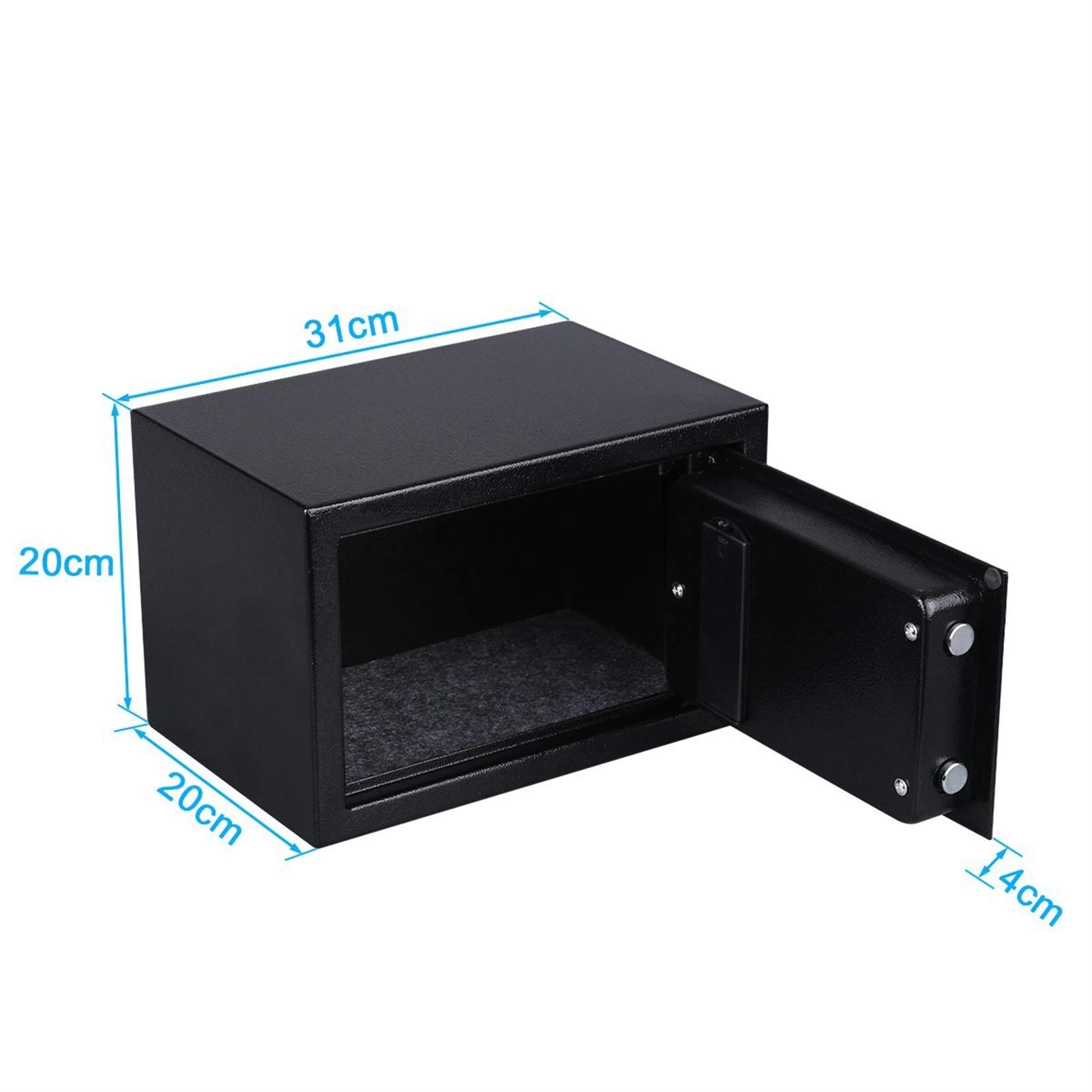 Caja fuerte de alta seguridad con bloqueo de código, caja de seguridad segura para dinero en efectivo y objetos de valor, caja fuerte ignífuga para el hogar y la oficina, resistente a los robos, caja