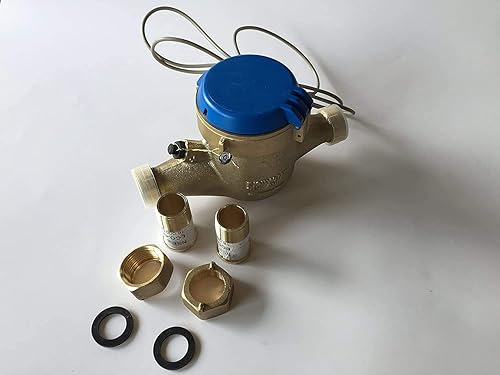 Miniatura 90 de DAE MJ-100 Medidor de agua potable sin plomo NSF61 de 1 pulgada, salida de pulso + acoplamientos, galones