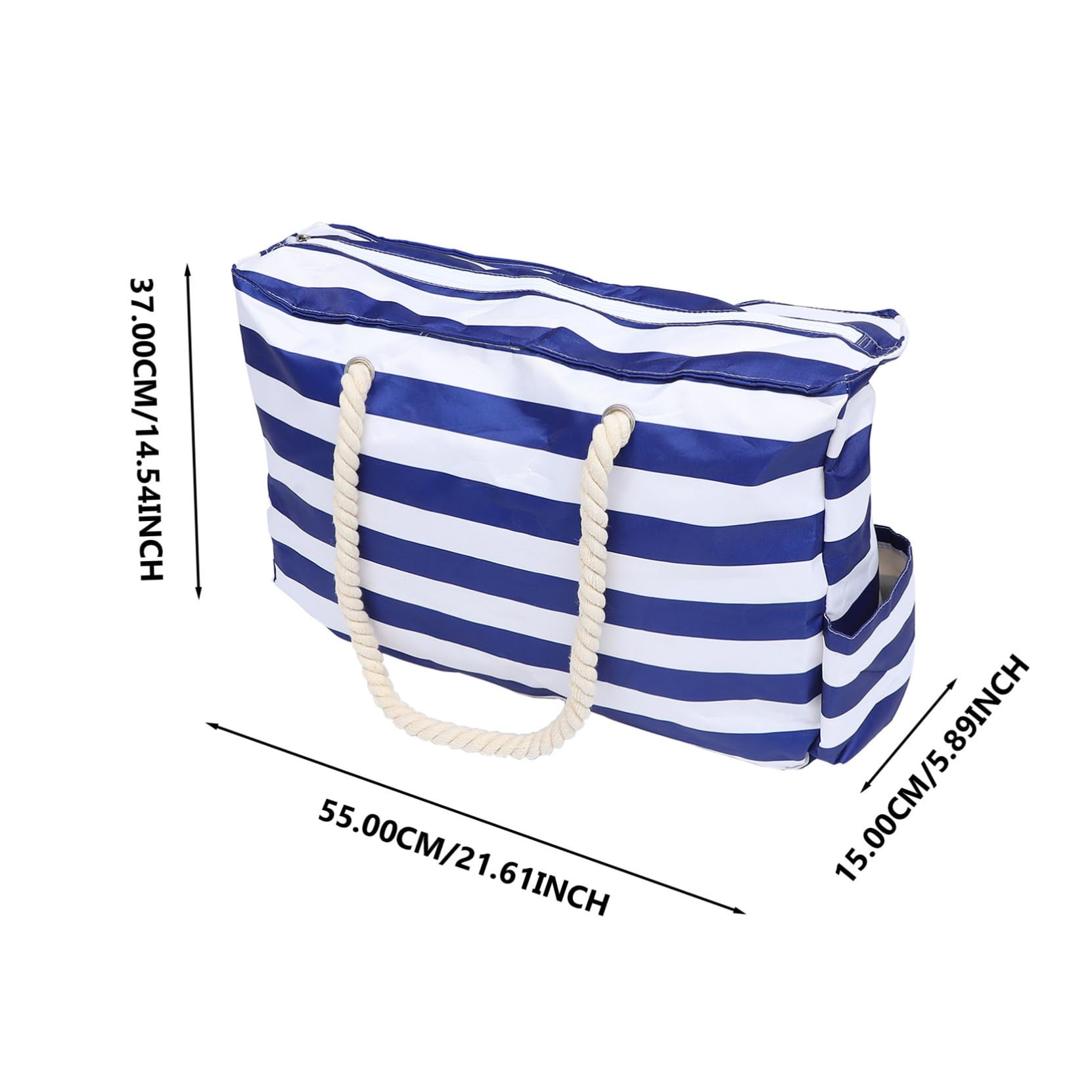 Abaodam Sac de Plage Toile Grand Imperméable Pochette Sac à Main Extérieur pour Activités Piscine Bleu